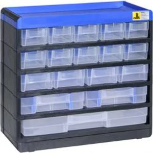 VarioPlus pro 29/35, modrý/sw zásobník drobných dílů, PP, PS, S. 17 zásuvek, 18 příčkami Allit 464610, (š x v x h) 300 x 285 x 135 mm, černá, modrá