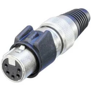 XLR kabelová zásuvka Neutrik NC5FX-HD, rovná, 5pól., 3,5 - 8 mm, IP65, stříbrná