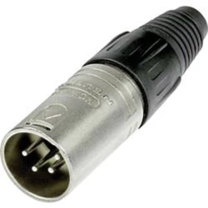 XLR kabelová zástrčka Neutrik NC 4 MX, rovná, 4pól., 3,5 - 8 mm, stříbrná