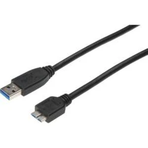 Kabel USB 3.0, vidlice A ⇔ vidlice Micro B, 1 m, černý