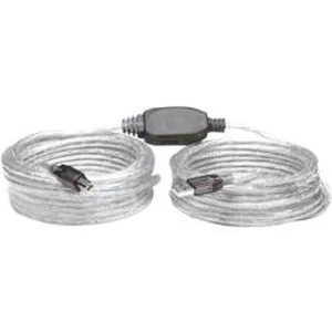 USB 2.0 kabel Manhattan 510424, 11.00 m, transparentní