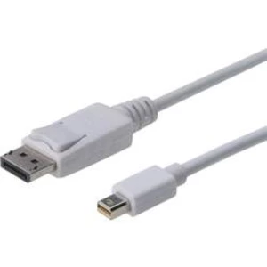 Kabel DisplayPort vidlice ⇔ vidlice mini DisplayPort, 1 m, bílý