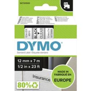 Páska do štítkovače DYMO 45010 (S0720500), 12 mm, D1, 7 m, černá/transp.