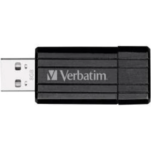 USB flash disk Verbatim Pin Stripe 49062, 8 GB, USB 2.0, černá