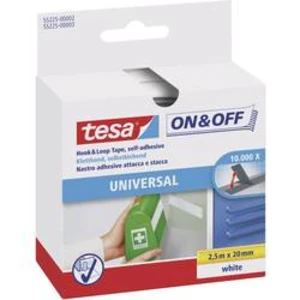 Suchý zip pro nalepení Tesa On&Off, 2 cm x 2,5 m, bílá