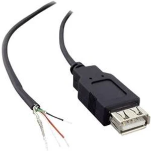 USB kabel s volným koncem BKL Electronic 10080111, zásuvka USB 2.0 typ A, 1.80 m, černá, 1 ks