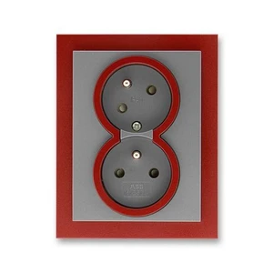 ABB Neo Tech dvojzásuvka ocelová/teracotta 5513M-C02357 71 s clonkami