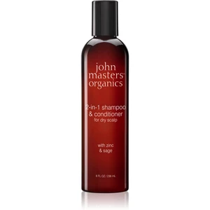 John Masters Organics Scalp 2 in 1 Shampoo with Zinc & Sage šampon a kondicionér 2 v 1
