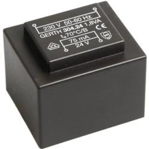 Transformátor do DPS Block VB 1,5 VA, prim: 230 V, sek: 2x 18 V, 2x 41 mA, 1,5 VA