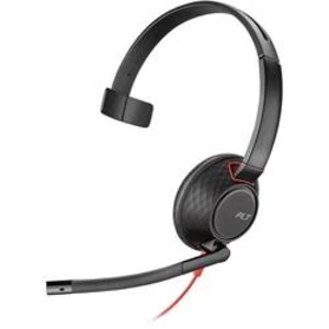 Telefonní headset USB-C, jack 3,5 mm na kabel Plantronics Blackwire C5210 USB-C na uši