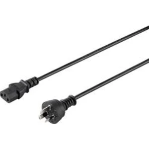 Síťový kabel s IEC zásuvkou Basetech BT-1886922, 2.00 m, černá