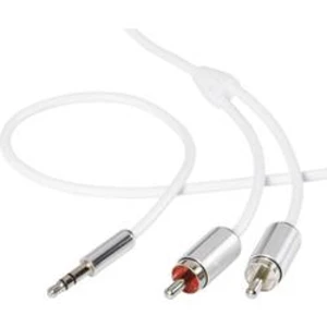 Cinch / jack audio kabel SpeaKa Professional SP-7870088, 0.80 m, bílá