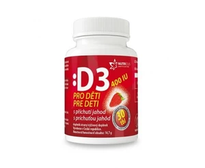 Vitamín D3 pro děti 400IU - jahoda 30 tablet