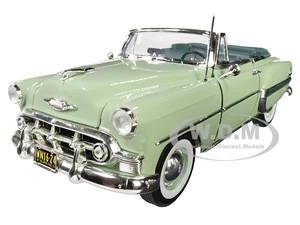 1953 Chevrolet Bel Air Open Convertible Surf Green 1/18 Diecast Model Car  by Sun Star