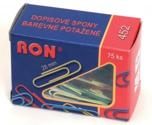 Dopisní spony RON barevné - 28 mm / 75 ks