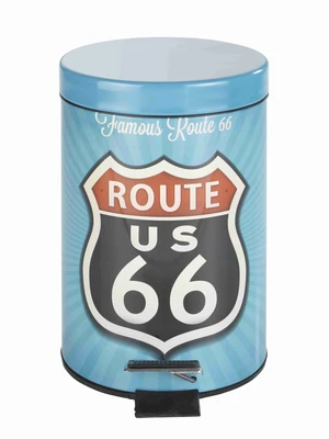 WENKO Nášlapný koš VINTAGE ROUTE 66 modrý 15x15x27 cm