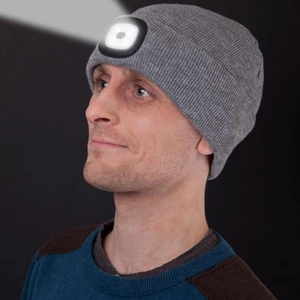 4 LED 3 Modes Bright Lighted Cap Winter Warm Cycling Hunting Knitted Hat