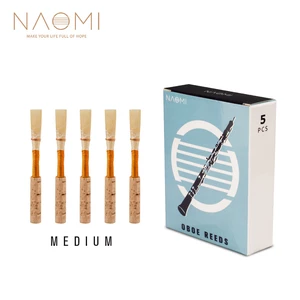 NAOMI 5Pcs/1Pack NO-01 Oboe Reed Medium Cork Reed Handmade Oboe Reed with Plastic Case/Tube for Beginners Oboe Accessori