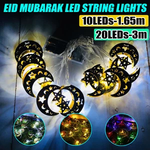 LED Ramadan Moon Fairy String Light Battery Supply Islamic Lamps Party Home Decor
