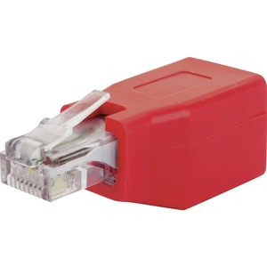 Schwaiger RJ45 sieťový adaptér CAT 6 [1x RJ45 zásvuka - 1x RJ45 zástrčka]  červená