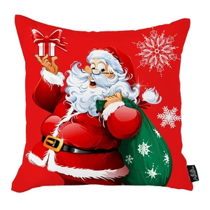 Červená vianočná obliečka na vankúš Mike & Co. NEW YORK Honey Christmas Santa Claus, 45 x 45 cm