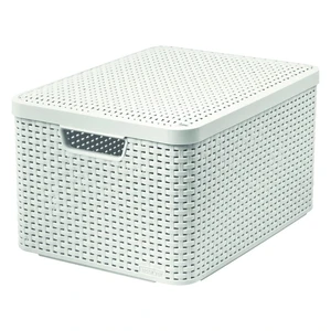 Biely úložný box s vekom Curver Style, 30 l