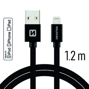 Datový kabel Swissten Textile USB-C/ Lightning MFi 1,2 M, black
