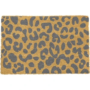 Sivá rohožka z prírodného kokosového vlákna Artsy Doormats Leopard, 40 x 60 cm