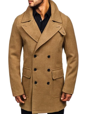 Kamelový pánsky zimný kabát BOLF 1048