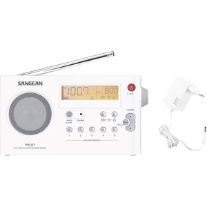 Sangean PR-D7 prenosné rádio FM, AM    biela