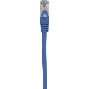 Basetech BT-1715448 RJ45 sieťové káble, prepojovacie káble CAT 6A S/FTP 15.00 cm modrá s ochranou, samozhášavý 1 ks