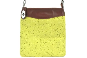 Dámská kožená kabelka crossbody Arteddy - zelená/hnědá