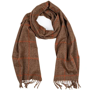 Joshua Ellis 1767 Kašmírový šál Joshua Ellis Prince of Wales Scarf - Brown