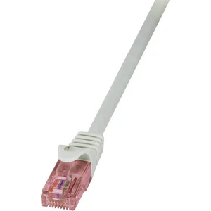 LogiLink CQ2012U RJ45 sieťové káble, prepojovacie káble CAT 6 U/UTP 25.00 cm sivá samozhášavý, s ochranou 1 ks