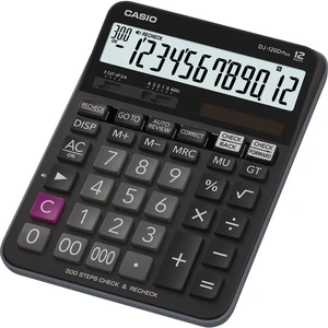 Casio DJ-120DPLUS stolná kalkulačka čierna Displej (počet miest): 12 solárny pohon, na batérie (š x v x h) 144 x 34.6 x