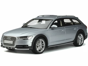 2019 Audi A6 (C7) Allroad Floret Silver Metallic 1/18 Model Car by GT Spirit