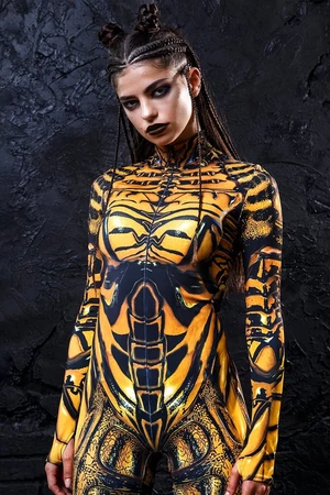 Bee Queen Costume Woman, Sci-Fi Fantasy Halloween Costume, Adult Halloween Costume, Sexy Halloween Bodysuit, Insect Costume