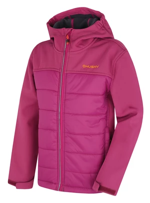 Husky Swany K 152-158, dark magenta Dětská softshell plněná bunda