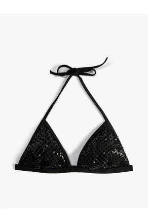 Koton Triangle Bikini Top With Sequins