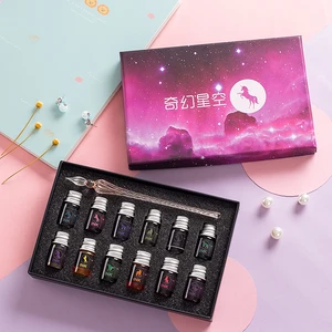 Factory Wholesale Creative Gifts Pen Dip Pen Signature Hand Account Color Dip Pen Glass Pen Gift Box