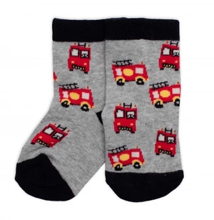 Dětské bavlněné ponožky Hasiči - šedé, vel. 19-22