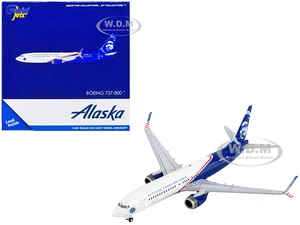 Boeing 737-800 Commercial Aircraft "Alaska Airlines - Honoring Those Who Serve" White and Blue 1/400 Diecast Model Airplane by GeminiJets