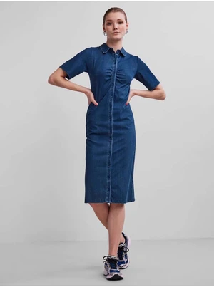 Blue Denim Shirt Dress Pieces Vaya - Women