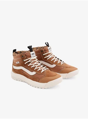 Brown suede sneakers on the vans platform - unisex