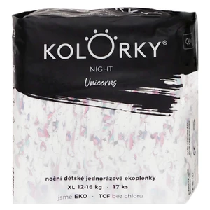 KOLORKY Night jednorožci XL 12-16 kg noční jednorázové eko plenky  17 ks