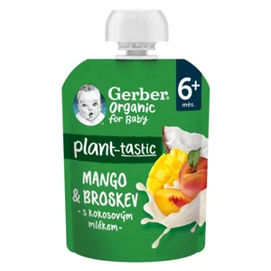 GERBER Kapsička mango broskev s kokosovým mlékem BIO 80g 6m+