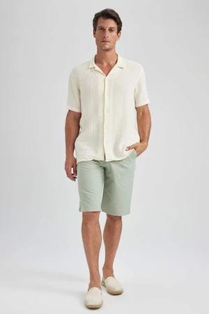 DEFACTO Regular Fit Linen Blended Bermuda