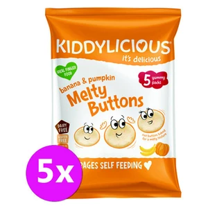 KIDDYLICIOUS Ovocno-zeleninové gombíky banán s tekvicou 5x6 g