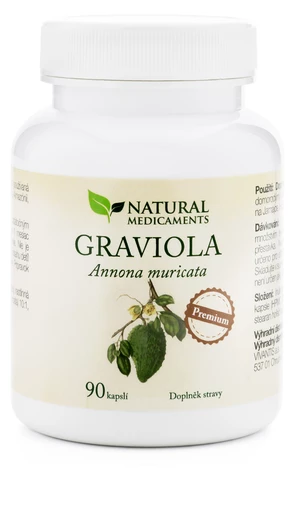 Natural Medicaments Graviola anona (Annona muricata) 90 kapslí