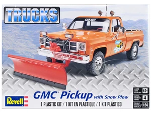 Level 4 Model Kit GMC Pickup Truck with Snow Plow 1/24 Scale Model by Revell